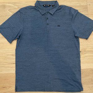 Travis Mathew Polo Heathered Blue Lightweight Lg